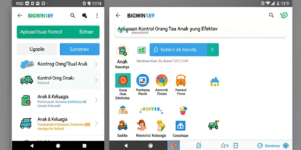 Antarmuka pengguna aplikasi Kontrol Orang Tua Anak yang intuitif dan informatif.