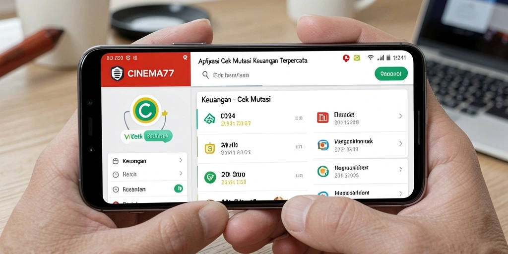 Tampilan antarmuka aplikasi Cek Mutasi CINEMA77 yang sederhana dan informatif.
