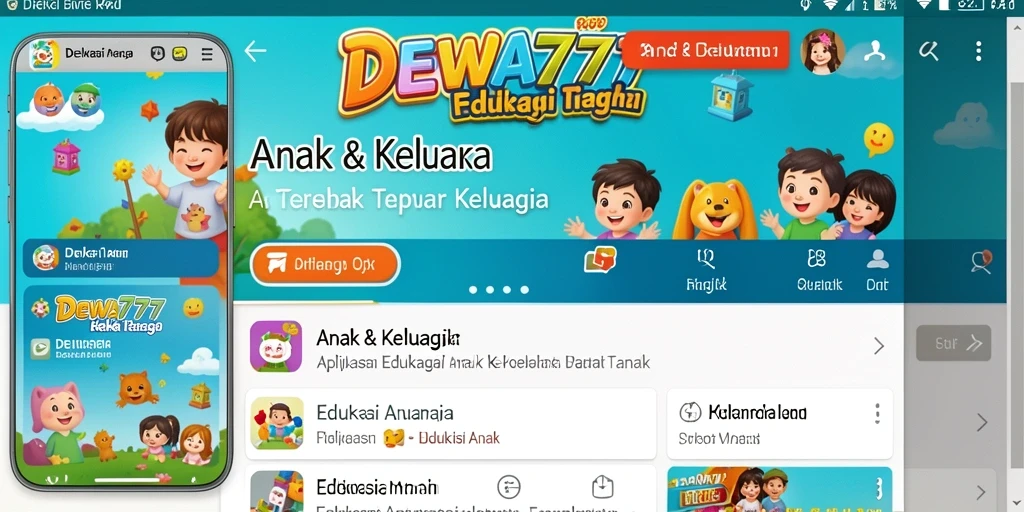 Tampilan antarmuka DEWA777 yang ramah anak dan interaktif.