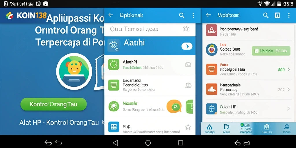 Antarmuka KOIN138 menunjukkan fitur Kontrol Orang Tua yang canggih dan intuitif.