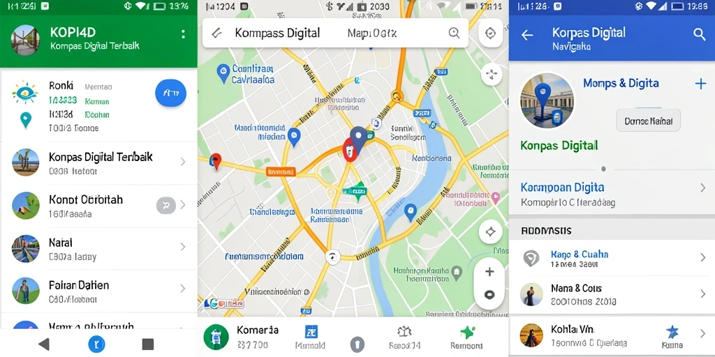 Antarmuka KOPI4D menampilkan kompas digital yang akurat dan informatif.