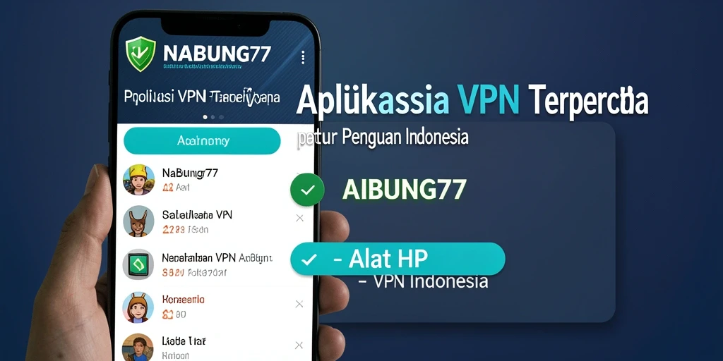 Tampilan antarmuka aplikasi VPN Indonesia NABUNG77 yang sederhana dan efisien.
