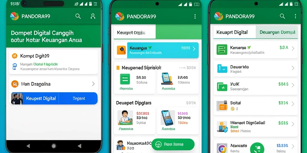 Antarmuka aplikasi PANDORA99 yang menarik dan user-friendly.