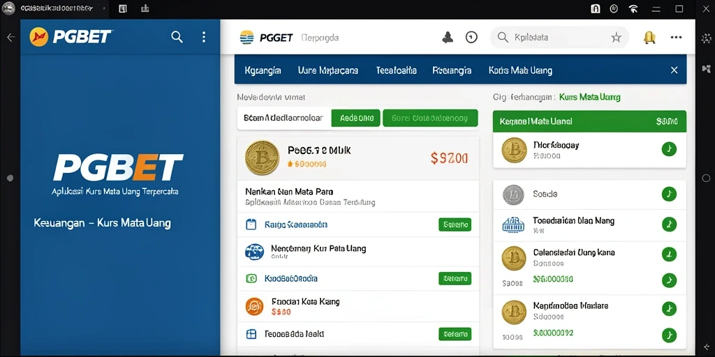 Antarmuka PGBET yang sederhana dan efektif untuk konversi mata uang.