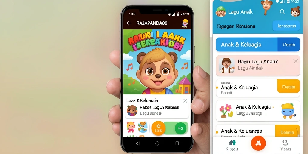 Antarmuka menarik RAJAPANDA88 dengan berbagai lagu anak.