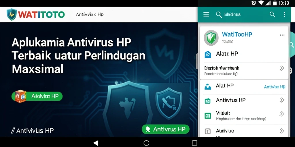 Antarmuka WATITOTO yang bersih dan fungsional untuk Antivirus HP.