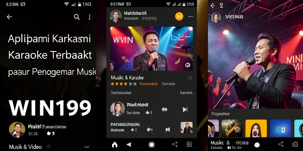 Antarmuka aplikasi WIN199 yang menarik dan fungsional untuk Karaoke.